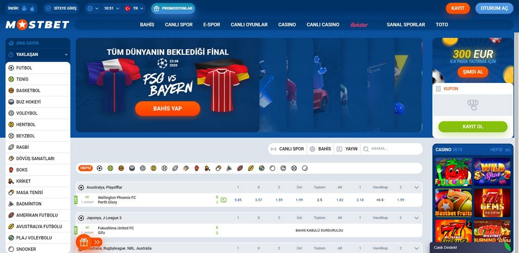Сайт Mostbet